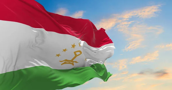 Gran Bandera Tayikistán Ondeando Viento — Foto de Stock