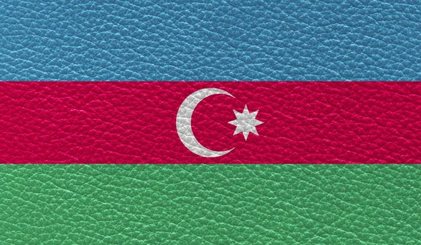 Плоский Флаг Азербайджана Напечатанный Кожаном Фоне Вид Сверху — стоковое фото