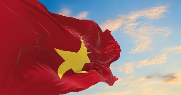 Large Vietnam Flag Waving Wind — Stock Photo, Image