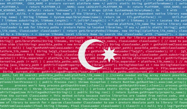 Vlag Van Azerbeidzjan Afgebeeld Het Scherm Met Programmacode Het Concept — Stockfoto