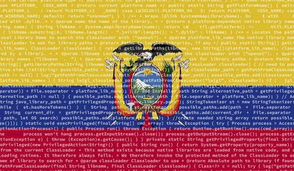 Flag Ecuador Depicted Screen Program Code Concept Modern Technology Site — Stock Photo, Image