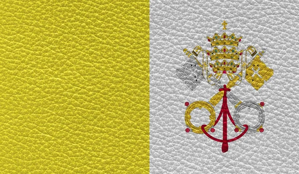 Bandiera Piatta Della Città Del Vaticano Santa Sede Stampata Sfondo — Foto Stock