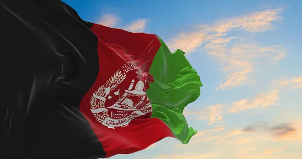 Gran Bandera Afganistán Ondeando Viento — Foto de Stock