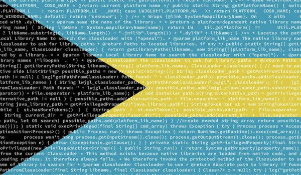 バハマの旗はプログラムコードと共に画面に表示されます 現代の技術とサイト開発 コードの書き込みの概念 — ストック写真