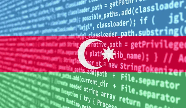 Vlag Van Azerbeidzjan Afgebeeld Het Scherm Met Programmacode Het Concept — Stockfoto