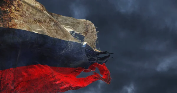 Bandiera Strappata Retrò Della Russia Sventola Nel Vento Illustrazione — Foto Stock