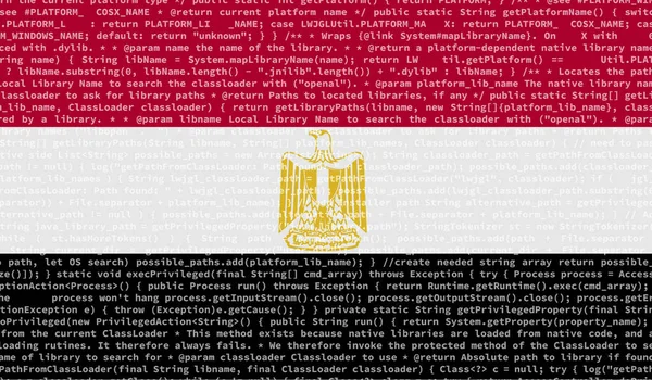 Vlag Van Egypte Afgebeeld Het Scherm Met Programmacode Het Concept — Stockfoto