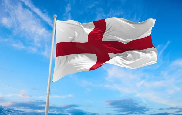 Grote Vlag Van Engeland Wapperend Wind — Stockfoto