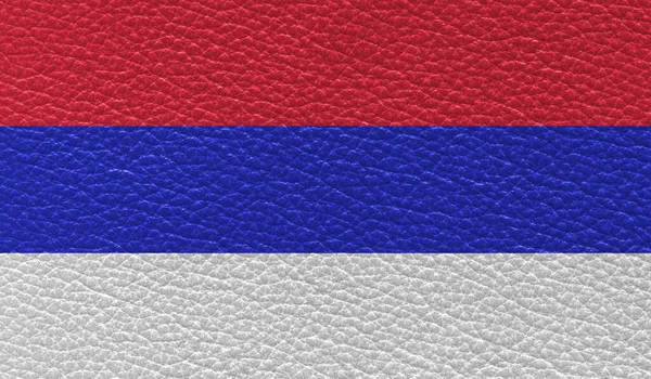 Bandera Plana Republic Srpska Impresa Sobre Fondo Textura Cuero Vista —  Fotos de Stock