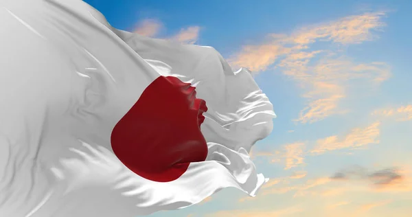 Large japanese  flag waving in the wind