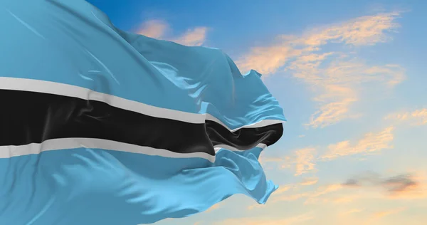 Nagy Botswanai Zászló Lengett Szélben — Stock Fotó