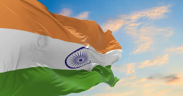 India Nagy Zászlója Lobogott Szélben — Stock Fotó