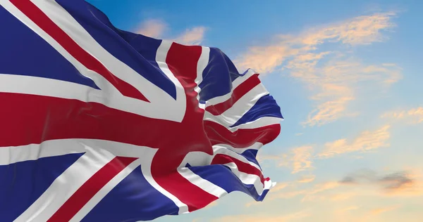 Bandeira Grande Britânico Guinchar Vento — Fotografia de Stock