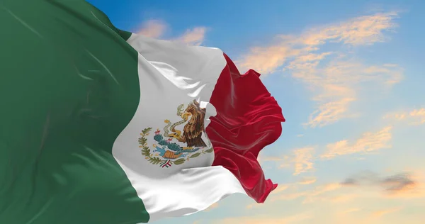 Великий Мексиканський Прапор Махає Вітром — стокове фото