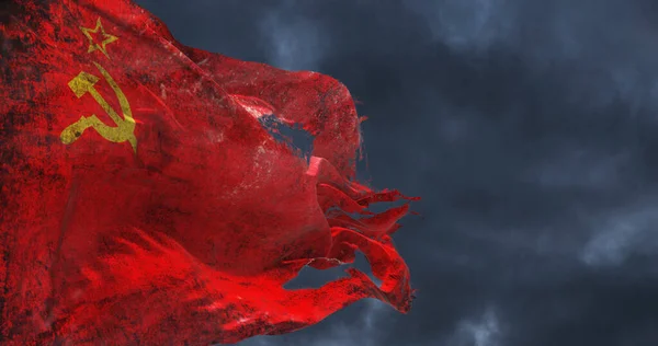 Ретро Порванный Флаг Сша Размахивающий Ветру Иллюстрация — стоковое фото