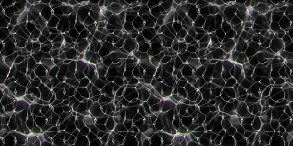 在水面以下的原因 用闪亮的光芒把水倒入水池 Ripple Caustics 黑色背景的水引起的 顶视图无缝隙纹理 — 图库照片