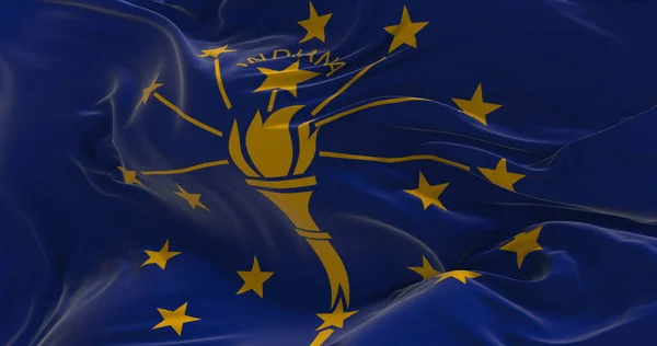 Vlag Van Indiana Wapperend Wind Patriottisch Concept Staat Illustratie — Stockfoto