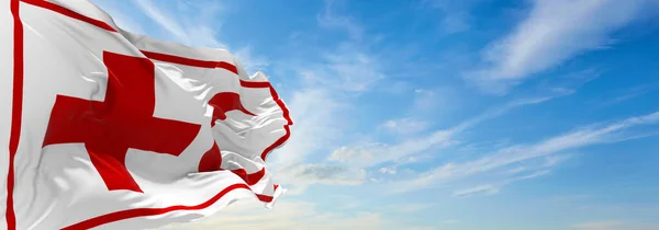 Minszk Fehéroroszország 2021 Május Nemzetközi Vöröskereszt Félhold Bizottság Zászlaja Kék — Stock Fotó