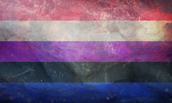 Bandeira Genderfluidity Pride Flag Com Textura Tecido Conceito Igualdade Grunge — Fotografia de Stock