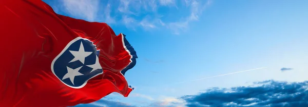 Flag Tennessee Cloudy Sky Background Sunset Patriotic Concept State Illustration — Stock Photo, Image