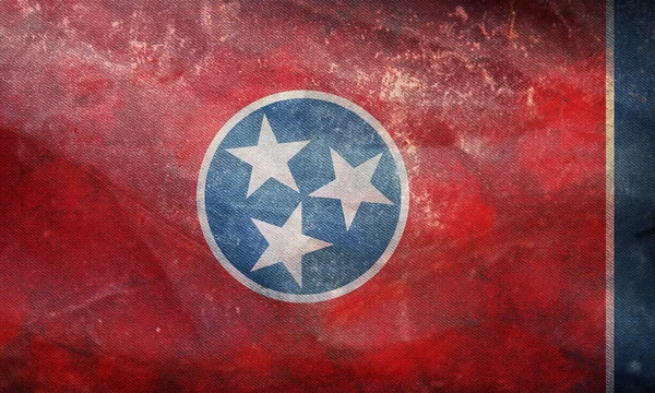 Vista Superior Bandera Retro Tennessee Con Textura Grunge Fondo Bandera —  Fotos de Stock
