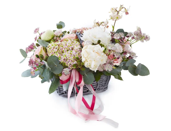 Huge Fresh Bouquet Isolated White Background Luxury Bouquet Valentines Day — Stock Photo, Image