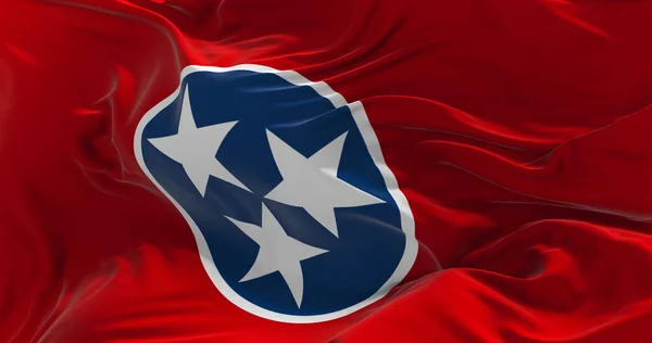 田纳西的国旗在风中飘扬 关于国家的爱国观念 3D说明 — 图库照片