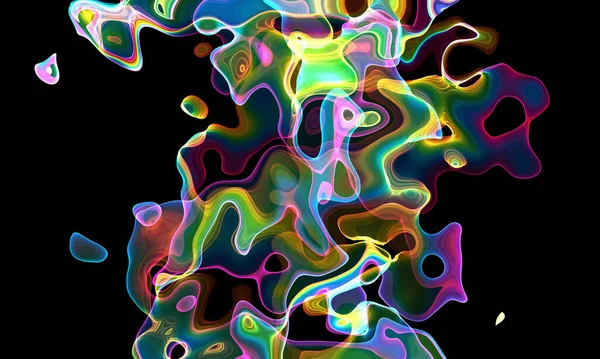 色彩斑斓的抽象烟道墙纸 用线条在空间中生成的形状 创意霓虹灯的颜色 现代抽象背景 — 图库照片