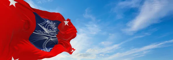 ベラルーシのミンスク 2021年5月 米国商務省のランクIiiの旗が風に揺れる アメリカ部門 コピースペース 3Dイラスト — ストック写真