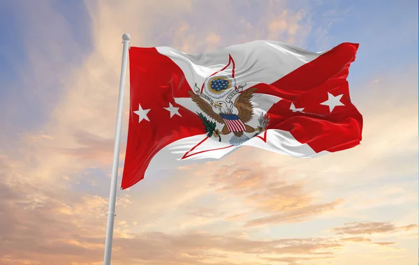 Flaga Wiceszefa Sztabu Armii Stanów Zjednoczonych Machająca Wietrze Obrona Narodowa — Zdjęcie stockowe