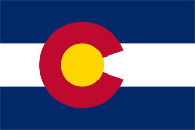 Colorado bayrağının üst görüntüsü, bayrak direği yok. Uçak tasarımı, tasarım. Bayrak arkaplanı.