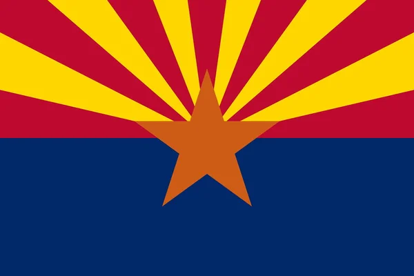 亚利桑那州国旗的最高视图 没有旗杆 平面设计 国旗背景 — 图库照片