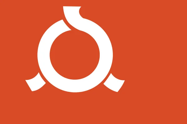 Вид Сверху Флаг Префектуры Фукусима Флагштока Дизайн Самолета Макет Фон — стоковое фото