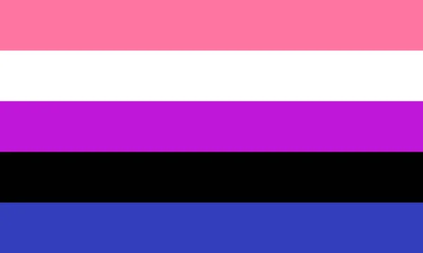 Horní Pohled Vlajku Genderfluidity Pride Flag Bez Stožáru Letecký Design — Stock fotografie