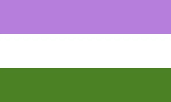 Top View Flag Genderqueer Pride Flagpole Plane Design Layout Flag — Stock Photo, Image