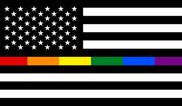 アメリカ合衆国薄い虹の行の誇りのフラグのトップビューは 平面設計 レイアウト 旗の背景 自由と愛の概念 プライド月間だ 行動主義共同体自由 — ストック写真