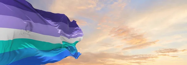Лесбійський Прапор Гордості Махає Вітрі Хмарному Небі Концепція Свободи Любові — стокове фото