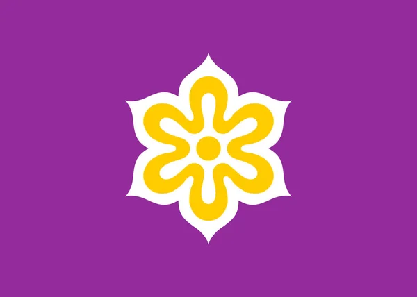 京都府の旗のトップビュー 旗竿はありません 平面設計 レイアウト 旗の背景 — ストック写真
