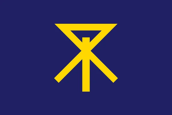 大阪城市旗帜的最高视图 没有旗杆 平面设计 国旗背景 — 图库照片