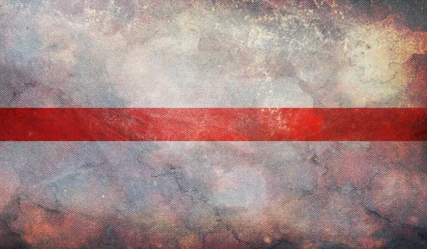 Top View Retro Red Line Nurses Flag Grunge Texture Flagpole — Fotografia de Stock