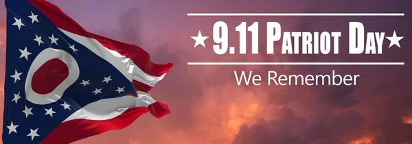 Waving Ohio September Memorial Flag Patriot Day Nationale Gebedsdag Herdenkingsdag — Stockfoto