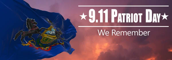 Zwaaien Pennsylvania September Memorial Flag Patriot Day Nationale Gebedsdag Herdenkingsdag — Stockfoto