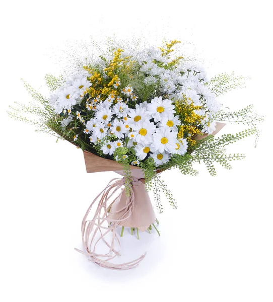 Bröllop Bukett Isolerad Vitt Frisk Frodig Bukett Färgglada Blommor — Stockfoto