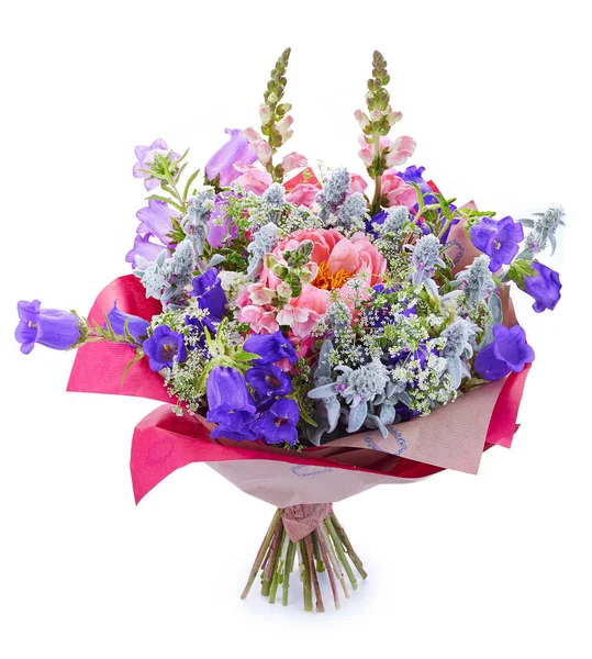 Bröllop Bukett Isolerad Vitt Frisk Frodig Bukett Färgglada Blommor — Stockfoto