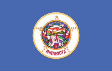 Minnesota 'nın bayrak direğinin üst görüntüsü, bayrak direği yok. Uçak tasarımı, tasarım. Bayrak arkaplanı.