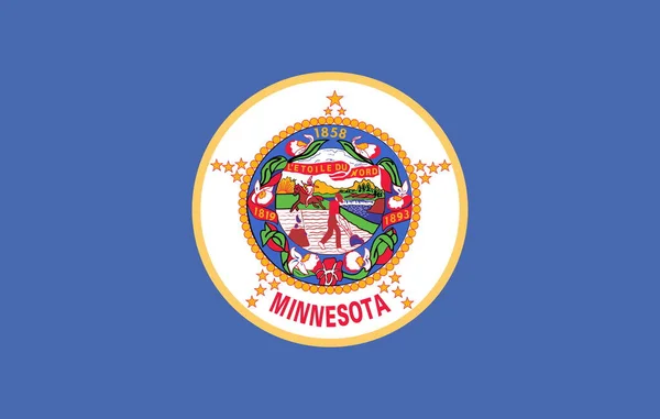 明尼苏达州国旗的头像 没有旗杆 平面设计 国旗背景 — 图库照片