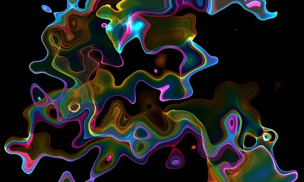 Colorful Abstract smoke lines wallpaper, Shapes created with lines in the space. Creative neon colors. Modern abstract background.,