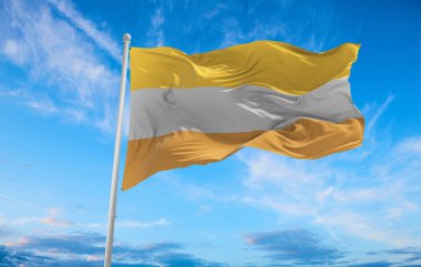 Disability flag, Overcoming flag or Flag of the Rights of Persons with Disabilities waving in the wind. Copy space. 3d illustration. clipart
