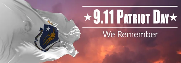 Розмахування Прапором Штату Массачусетс Вересня День Патріота Національний День Молитви — стокове фото