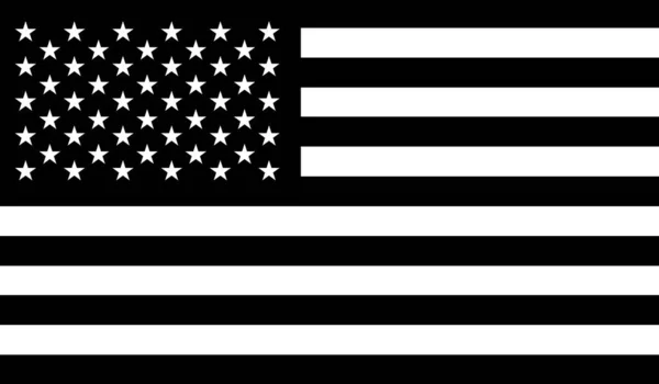 Top View Black White United States Flag Flagpole Plane Design — Stock Photo, Image